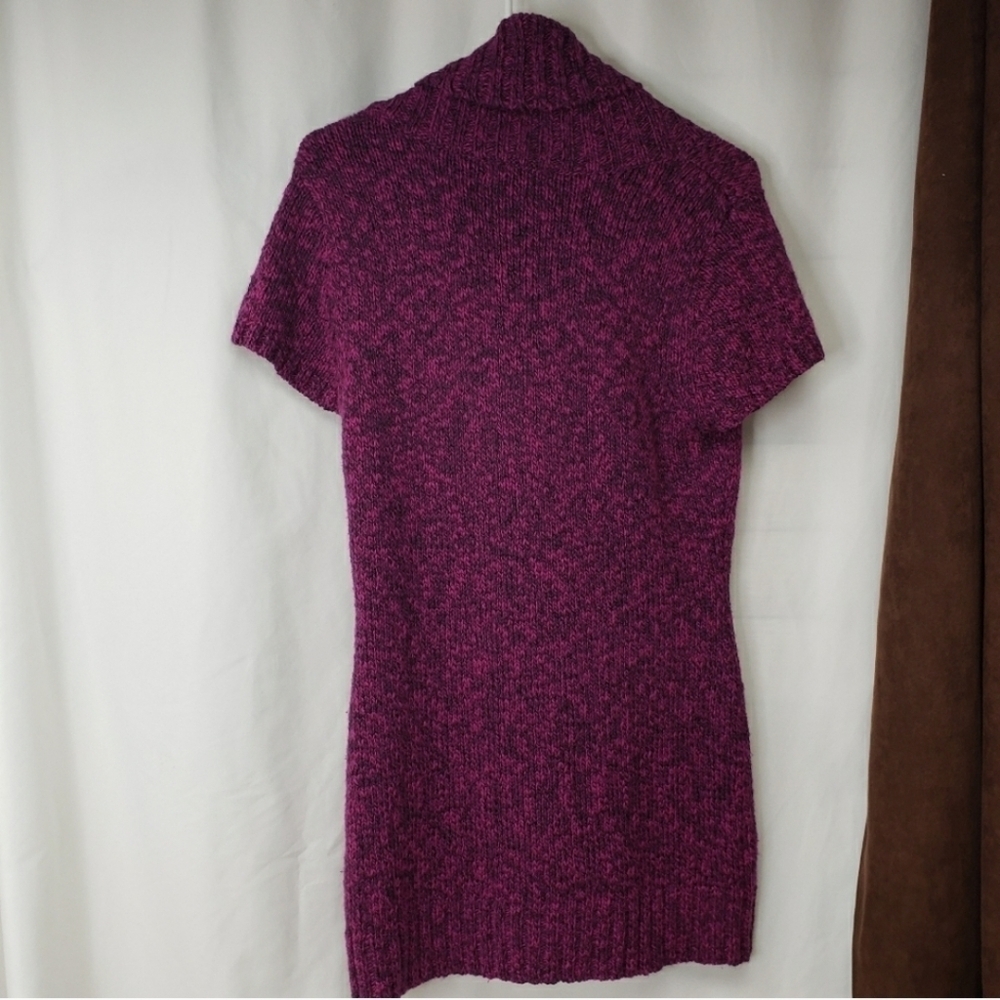 INC International Purple & Black Knit Mini Sweater Dress Cowl Neck - Picture 2 of 8